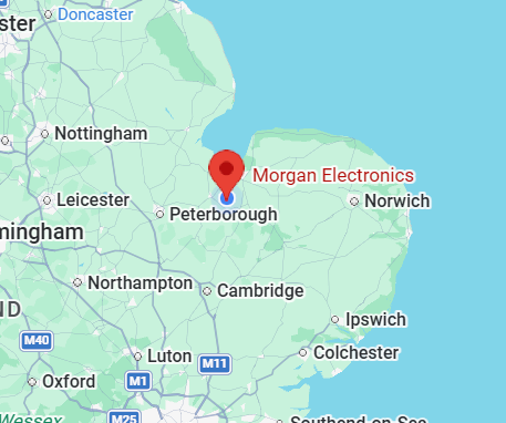 Map showing the Morgan Electronics office location